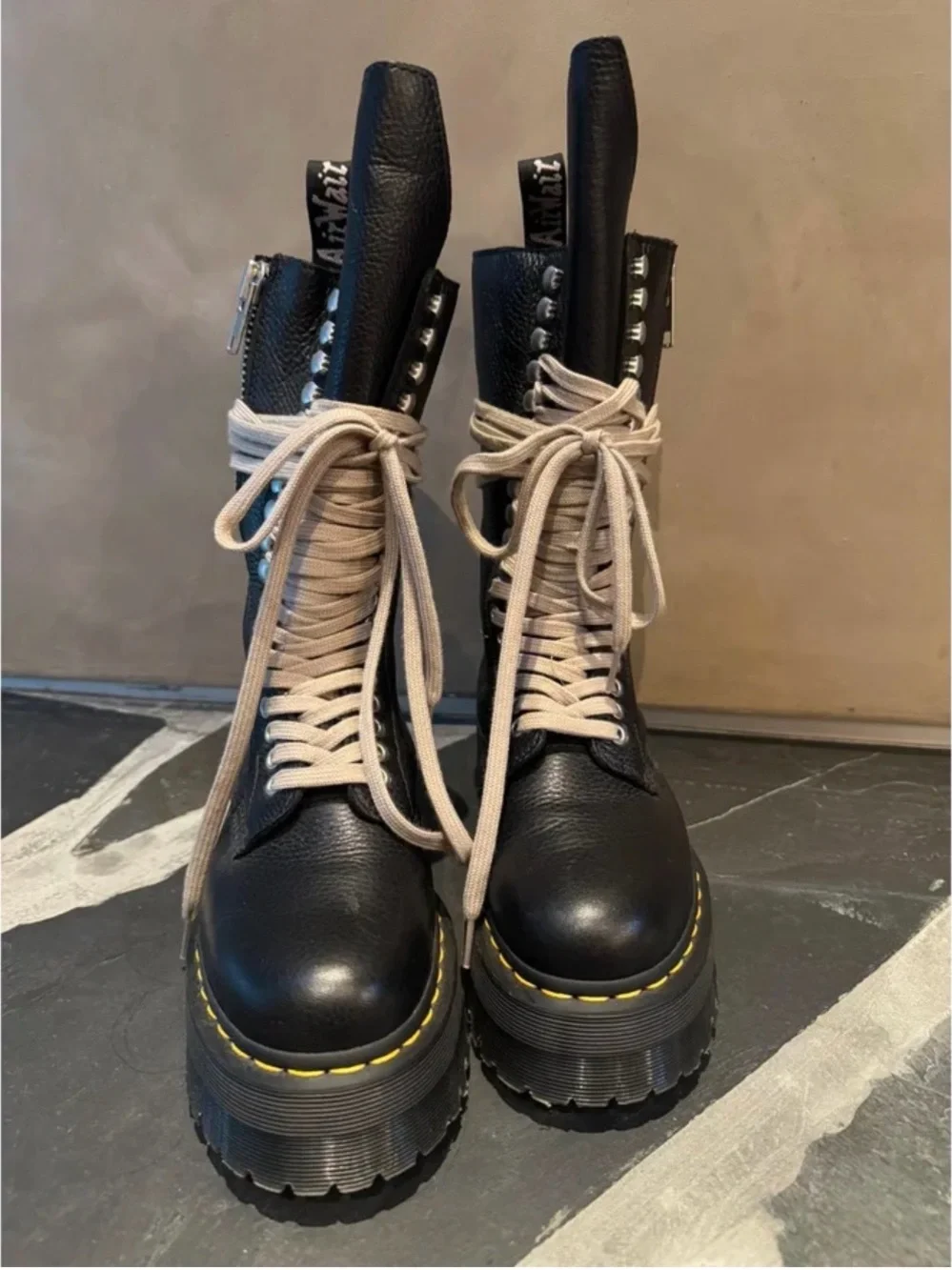 DR MARTENS X RICK OWENS Boots with Beige Laces sz 8 women - Picture 5 of 8